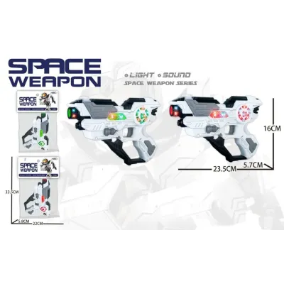 Vesmírna pištoľ s efektmi 23cm - červená