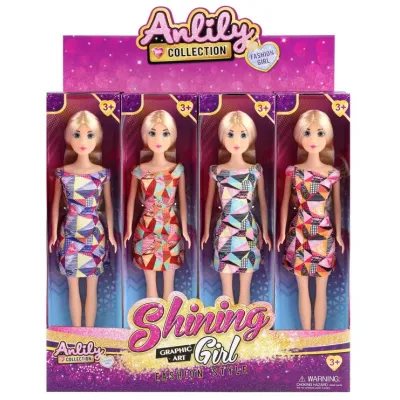 Bábika v farebných šatách 29cm