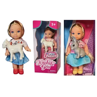 Dievčatko so zvieratkom 12cm - zajac