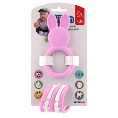 Hryzátko zvieratko + prívesky silikón 20cm - zelená