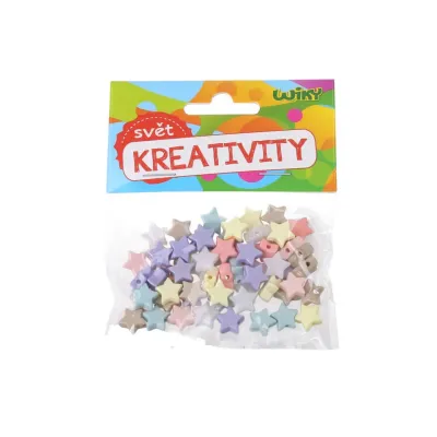 Korálky hviezdičky mix farieb 15g