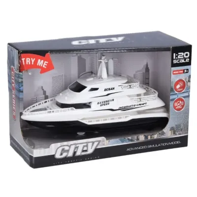 Loď na zotrvačník s efektmi biela 22 cm