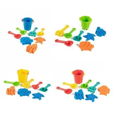 Sada do piesku kýblik s náradím a formičkami - žltá