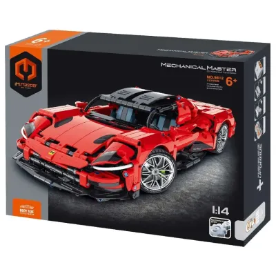 Športové auto červené mechanická stavebnica 1131 dielikov