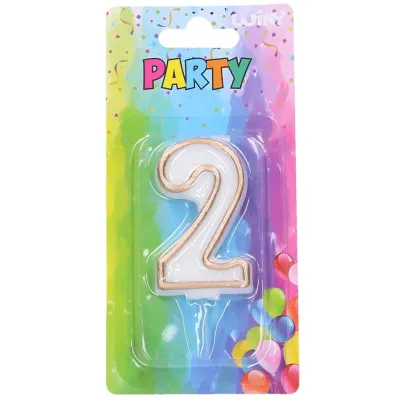 Tortová sviečka číslo 2 Zlatá