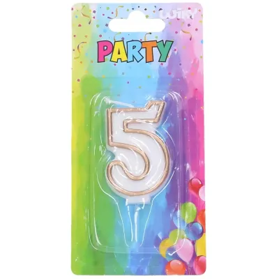 Tortová sviečka číslo 5 Zlatá