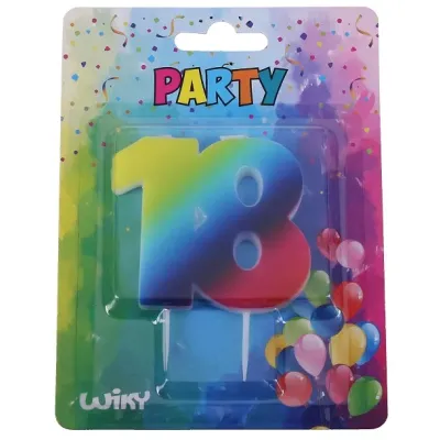 Tortová sviečka dúhová č.18