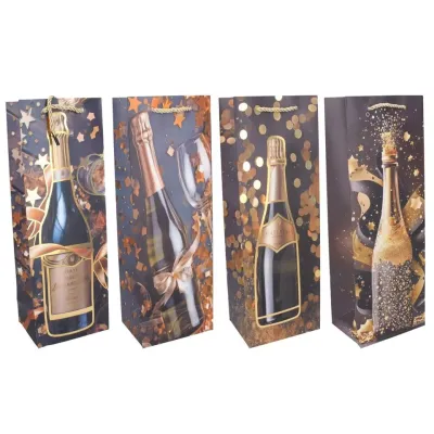 Vianočná darčeková taška na flašu 35x12x9cm
