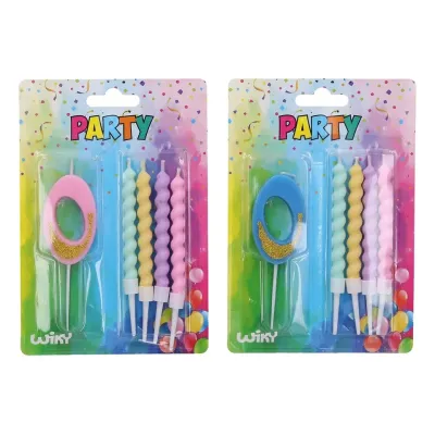 Tortová sviečka číslo:0+4sviečky - modrá