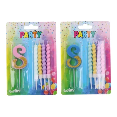 Tortová sviečka číslo:8+4sviečky - modrá