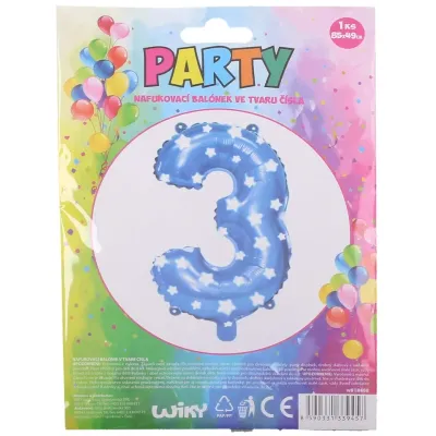 Nafukovací balón modrý s hviezdami, číslo.3