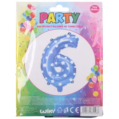 Nafukovací balón modrý s hviezdami, číslo.6