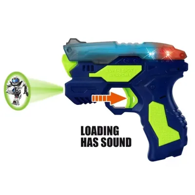 Vesmírna pištoľ s projektorom a efektami 12cm - žltá