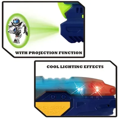 Vesmírna pištoľ s projektorom a efektami 12cm - žltá