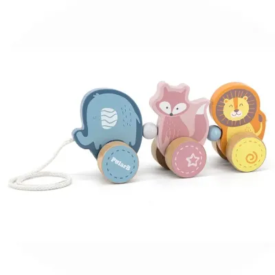 Viga Drevená ťahačka zvieratká 22x10cm