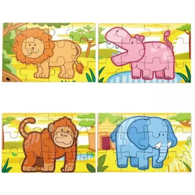 Viga drevené puzzle džungla