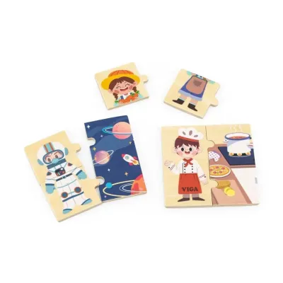 Viga Drevené puzzle profesie 24ks