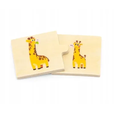 Viga Drevené puzzle mama a dieťa zvieratká