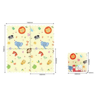 Mäkké puzzle bloky Zvieratká 60x60cm/4 kusy