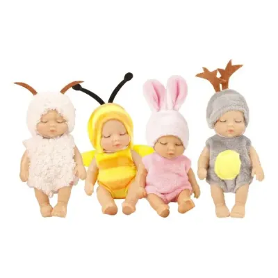 Bábätko v dupačkách s motívmi zvieratiek 12cm - zajac