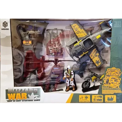 Vojenská sada s lietadlom a veľkým príslušenstvom