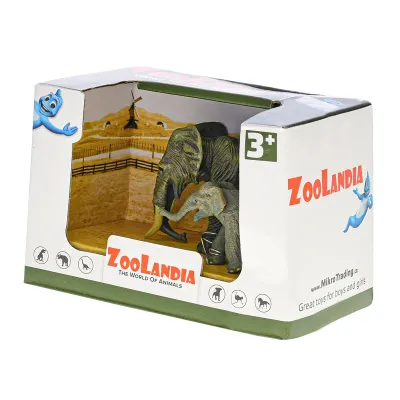 Zoolandia nosorožec/slon s mláďaťom 7-14cm v krabičke - sloník