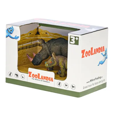 Zoolandia nosorožec/slon s mláďaťom 7-14cm v krabičke - sloník