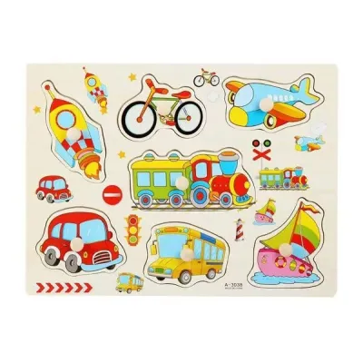 Vkladačka drevená dopravné prostriedky 7ks