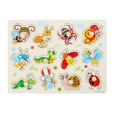 Vkladačka drevená hmyz 12ks