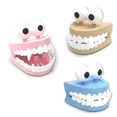 Zuby strašidelné naťahovacie 7cm - modrá