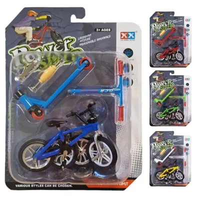 Bicykel s kolobežkou stavebnica 11cm - žltá