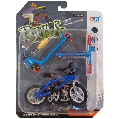 Bicykel s kolobežkou stavebnica 11cm - žltá