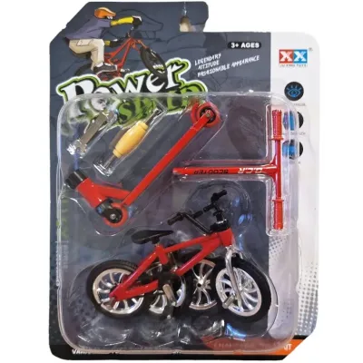 Bicykel s kolobežkou stavebnica 11cm - žltá