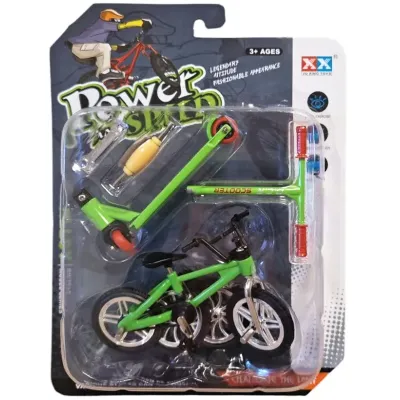 Bicykel s kolobežkou stavebnica 11cm - žltá