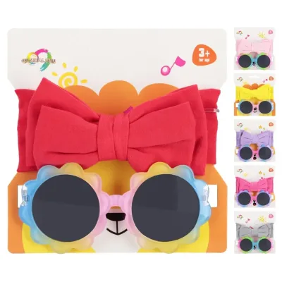 Čelenka a slnečné okuliare mix - žltá