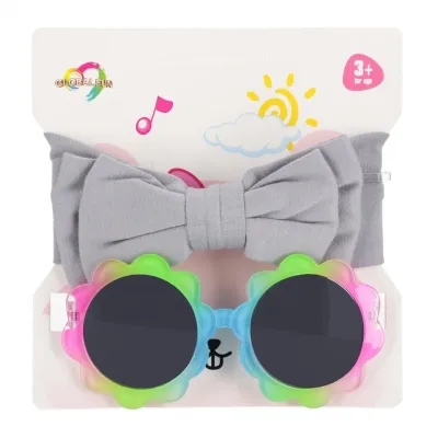 Čelenka a slnečné okuliare mix - žltá