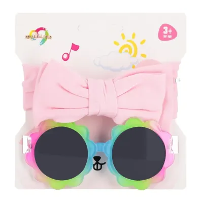 Čelenka a slnečné okuliare mix - žltá