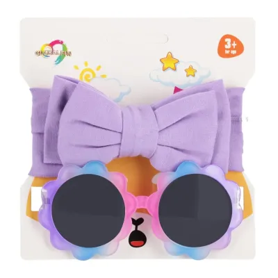 Čelenka a slnečné okuliare mix - žltá