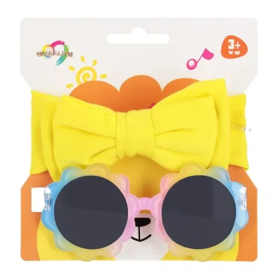 Čelenka a slnečné okuliare mix - žltá