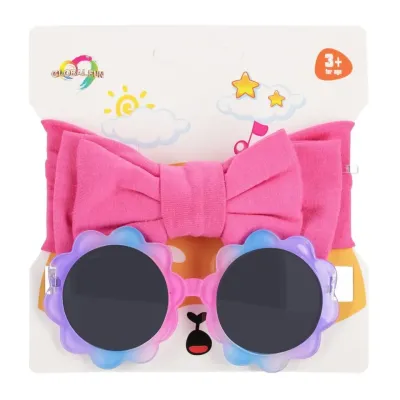 Čelenka a slnečné okuliare mix - žltá