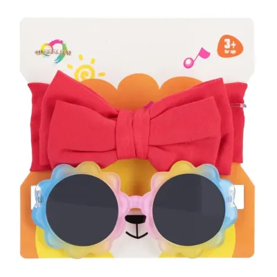 Čelenka a slnečné okuliare mix - žltá