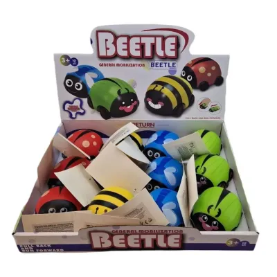 Chrobáčik na spätné natiahnutie 9cm - žltá