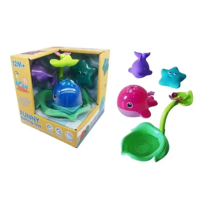 Delfín sada do vody - modrá