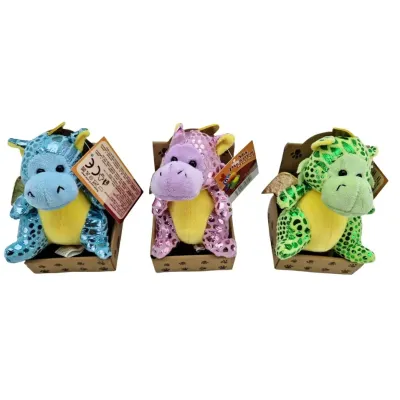 Drak plyšový 13cm - modrá