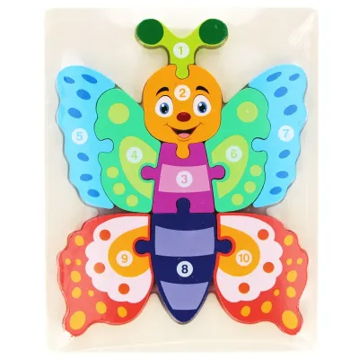 Drevená skladačka motýľ 18x23cm