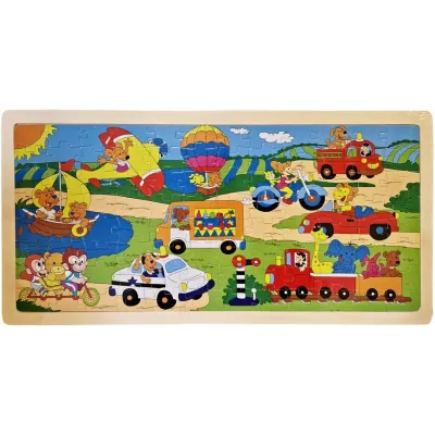 Drevené puzzle dopravné prostriedky 96 dielikov
