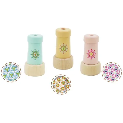 Drevený kaleidoskop 4,5x8,3cm - modrá