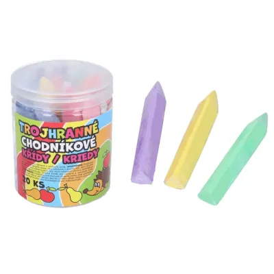 Farebné chodníkové kriedy trojhranné 20ks