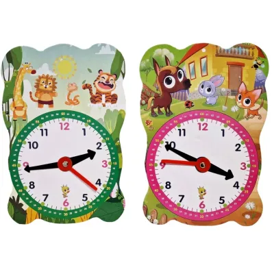 Hodiny papierové 25,5x18cm - zelená