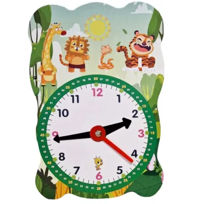 Hodiny papierové 25,5x18cm - zelená